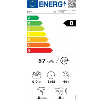 Beko BM1WFSU39223WA Samostojeća perilica rublja (9 kg, 1200 okr/min)