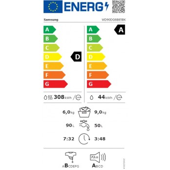Samsung WD90DG6B85BKU4 perilica rublja sa sušilicom 9/6 SmartThings, AI Energy Mode i AI Ecobubble