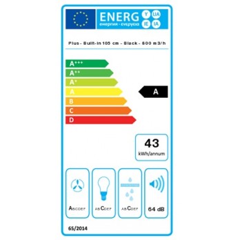 Falmec Gruppo Incasso Plus, 105 cm Black 800 m3/h ugradbena napa 8034122367163