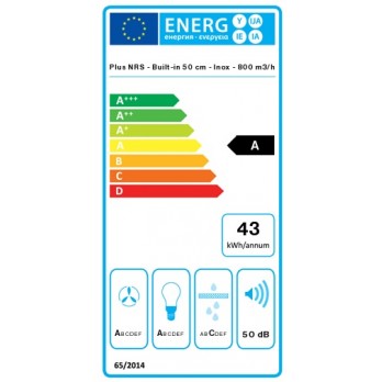 Falmec Gruppo Incasso Plus NRS 50 cm Inox 800 m3/h ugradbena napa 8034122367200