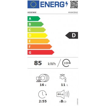Hisense HV643D62 ugradbena perilica posuđa