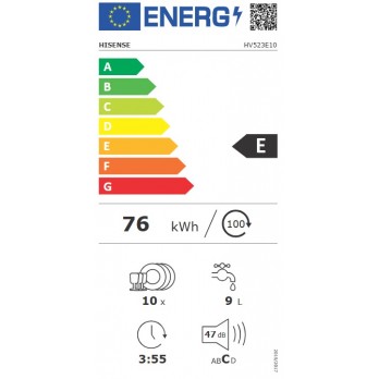 Hisense HV523E10 ugradbena perilica posuđa