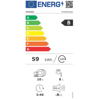 Hisense HV583B10AD ugradbena perilica posuđa