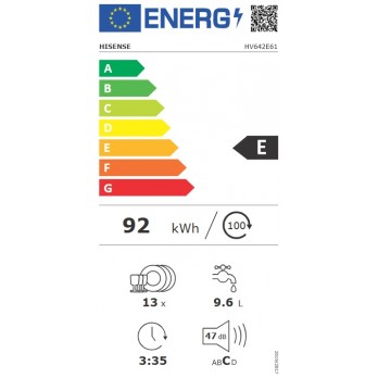 Hisense HV642E61 ugradbena perilica posuđa