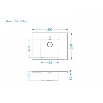 Alveus Luxal 20 flat, sudoper, ravan rub