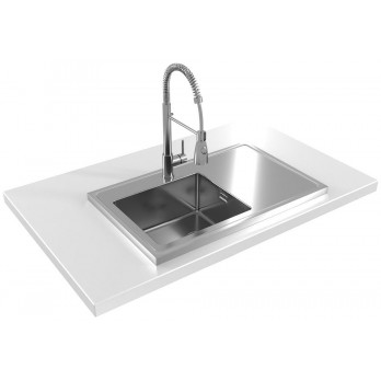 Alveus Luxal 10 edge, sudoper, podignuti rub, lijevo korito