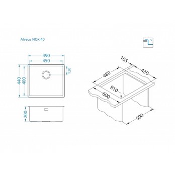 Alveus Nox 40 sudoper