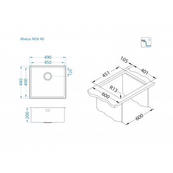 Alveus Nox 40 sudoper
