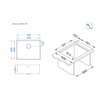 Alveus Nox 50 sudoper