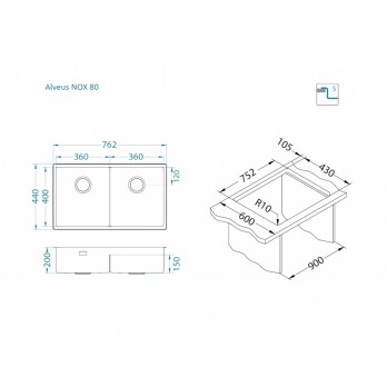 Alveus Nox 80 sudoper