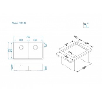 Alveus Nox 80 sudoper