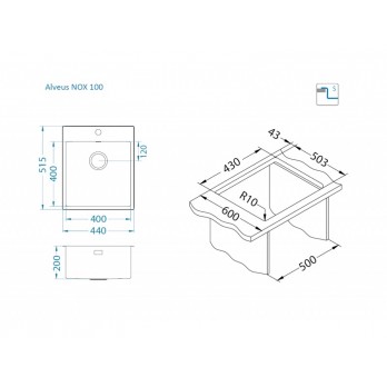 Alveus Nox 100 sudoper