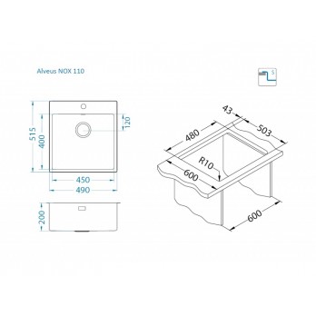 Alveus Nox 110 sudoper