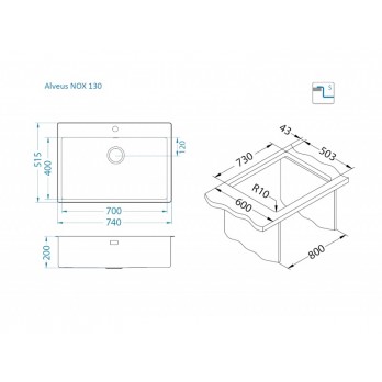 Alveus Nox 130 sudoper