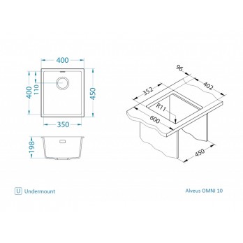 Alveus Omni 10 sudoper Granital TERRA - G22