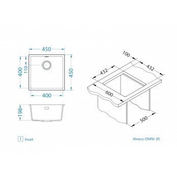 Alveus Omni 20 sudoper Granital TERRA - G22
