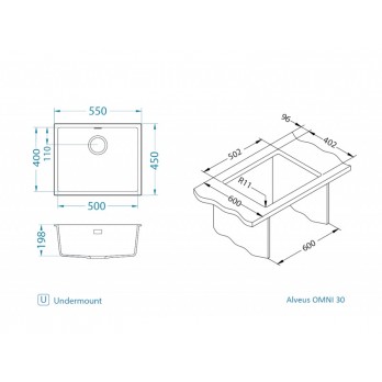 Alveus Omni 30 sudoper Granital CARBON - G91