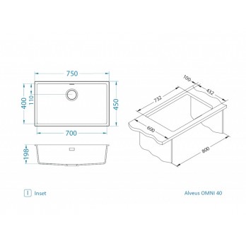 Alveus Omni 40 sudoper Granital BEIGE - G55