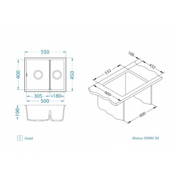 Alveus Omni 50 sudoper Granital TERRA - G22