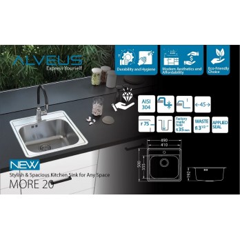 Alveus More 20 sudoper INOX