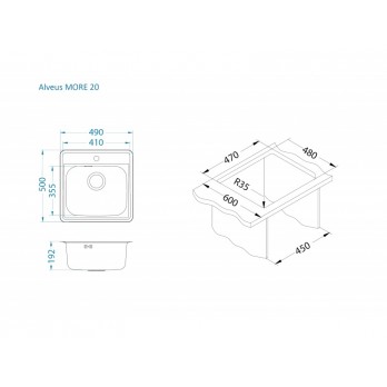 Alveus More 20 sudoper INOX