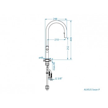 Alveus SWAN Mat crna  slavina