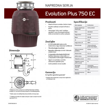 IN-SINK-ERATOR EVOLUTION PLUS 750 EC drobilica otpada