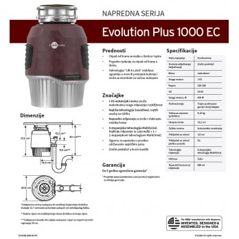IN-SINK-ERATOR EVOLUTION PLUS 1000 EC drobilica otpada