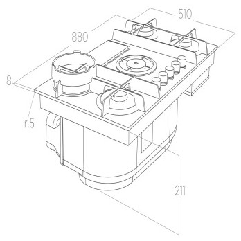 ELICA NIKOLATESLA FLAME EVO BL/A/88 ploča za kuhanje sa integriranom napom PRF0196341