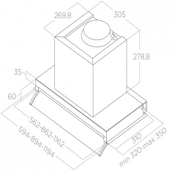 ELICA BOXIN ADVANCE DRY @ IX/A/60 ugradbena napa PRF0199886