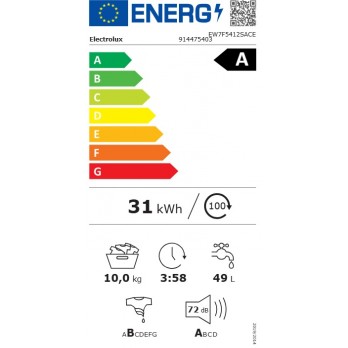 Electrolux EW7F5412SACE SteamCare 700 AutoDose perilica rublja kapaciteta 10 kg i 1400 okretaja
