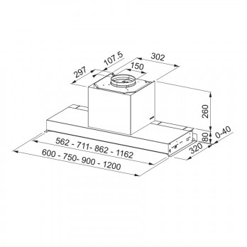 Faber In-Nova Zero Drip Plus X A60  ugradbena napa 305.0730.780