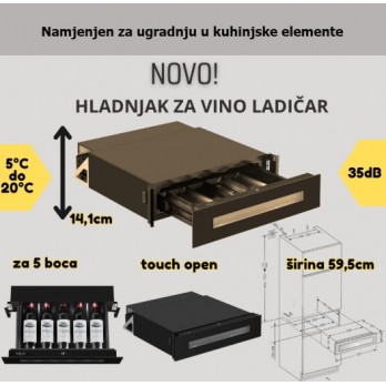 mQuvee WKS5F ugradbeni hladnjak za vino - ladičar