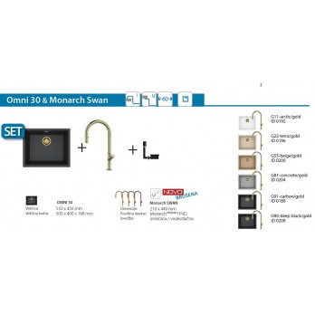 SET Alveus Omni 30 sudoper + Monarch Swan Anthracite slavina