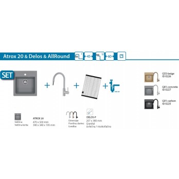 SET Alveus Atrox 20 sudoper + Delos slavina + AllRound podloga za sušenje