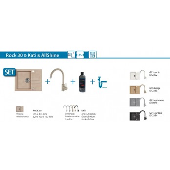 SET Alveus Rock 30 sudoper + Kati slavina + AllShine