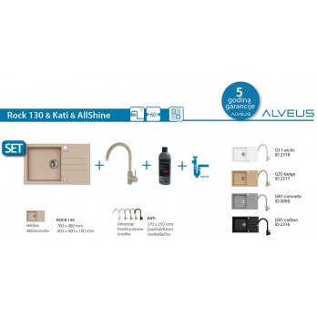 SET Alveus Rock 130 sudoper + Kati slavina + AllShine