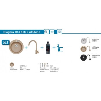 SET Alveus Niagara 10 sudoper + Kati slavina + AllShine