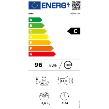Beko B5T68243 Sušilica rublja (Toplinska pumpa, 8 kg)