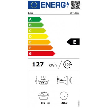Beko B5T68233 Sušilica rublja (Toplinska pumpa, 8 kg)