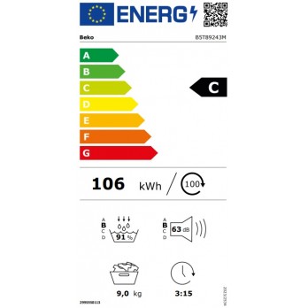 Beko B5T89243M Sušilica rublja (Toplinska pumpa, 9 kg)