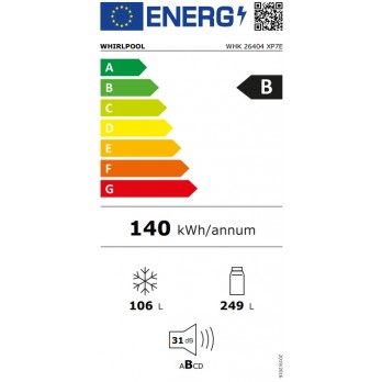 Whirlpool WHK 26404 XP7E hladnjak sa zamrzivačem: No Frost