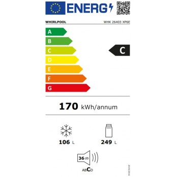 Whirlpool WHK 26403 XP6E hladnjak sa zamrzivačem: No Frost