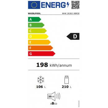 Whirlpool WHK 26363 XBR5E hladnjak sa zamrzivačem: No Frost