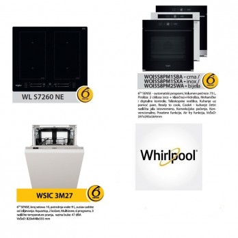 Whirlpool ugradbeni set uređaja WL S7260 NE + WOI5S8PM1SXA (inox) + WSIC 3M27