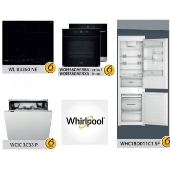 Whirlpool ugradbeni set uređaja WL B3360 NE + WOI5S8CM1SBA (crna) + WCIC 3C33 P + WHC18D011C1 SF