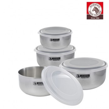 Zebra Set zdjelica sa plastičnim poklopcima 184-1-06