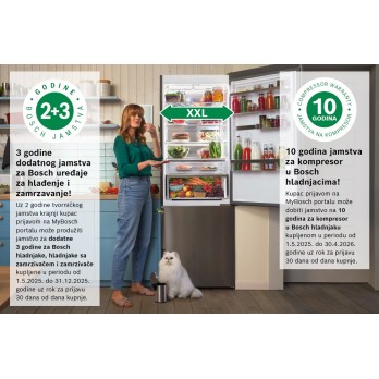 Bosch KGN49XIEA Samostojeći hladnjak sa zamrzivačem na dnu + Povrat 100,00 eura