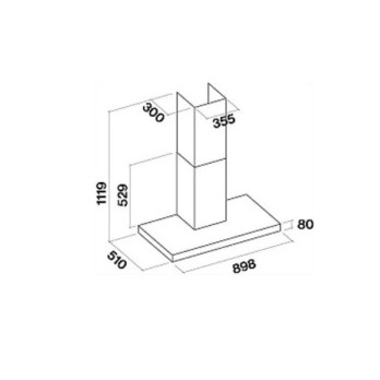 Falmec  PLANE NO DROP zidna napa crna 800 m3/h 8034122362564
