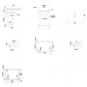 Falmec ZERO EASY 76 ploča za kuhanje s napom 600m3/h , crna mat, ( verzija filtriranja zraka) 8034122901138